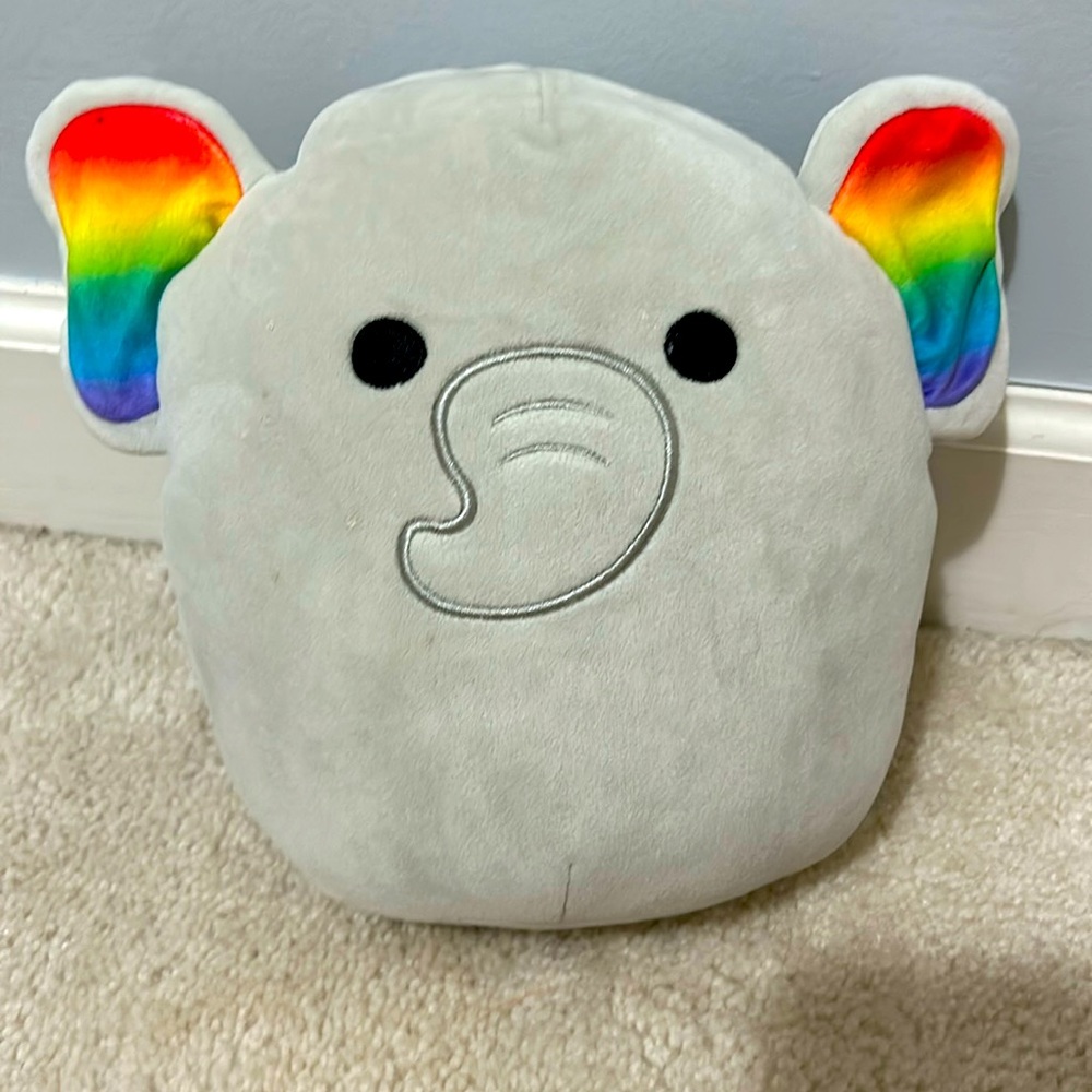 Mila The Elephant Pride Themed Squishmallow rainbow ears